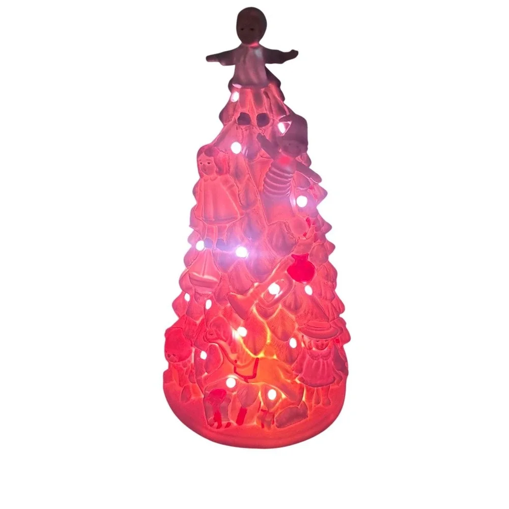 Schmid B Shackman 1988 Ceramic Light Up Christmas Tree ‎ SceneEUC Vintage